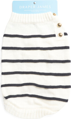 TJMAXX Henley Striped Pet Sweater, Acrylic/Gold
