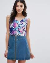 Thumbnail for your product : Neon Rose Printed Crop Top