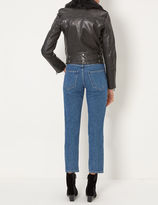 Thumbnail for your product : BLK DNM Black Leather Fur Collar Jacket