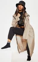 Thumbnail for your product : PrettyLittleThing Stone Maxi Hooded Windbreaker