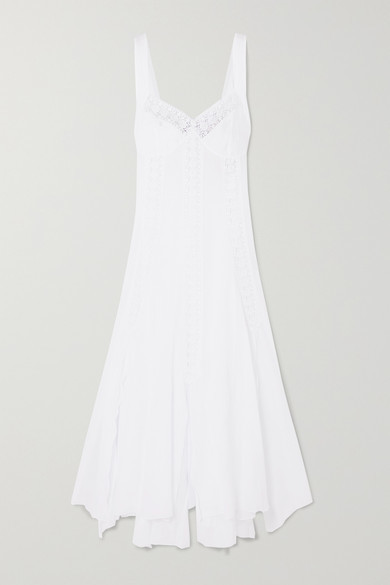white cotton lace maxi dress