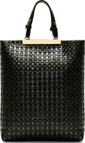 Thumbnail for your product : Marni Black Woven Leather & Raffia Tote Bag