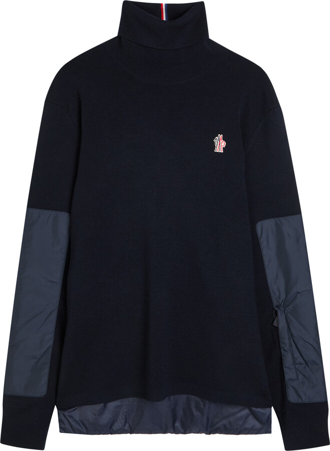 MONCLER GRENOBLE Panelled Roll-neck Wool-blend Jumper