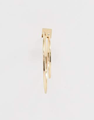 ASOS Design DESIGN earrings in double hoop design in gold