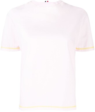 Thom Browne contrast-stitch logo-patch T-shirt