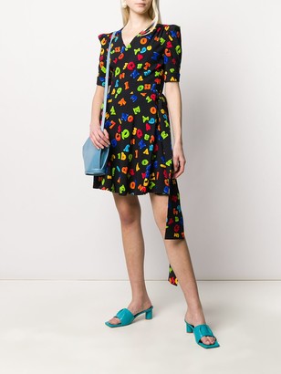 Moschino Letters Print Wrap Dress