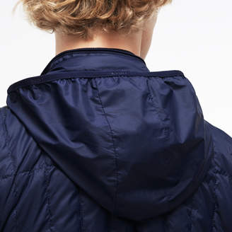 Lacoste Men's Lightweight Built-in Hood Quilted Down Packable Vest