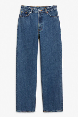 Monki Taiki straight leg mid blue jeans