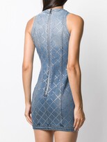Thumbnail for your product : Balmain Rhinestone-Embellished Fitted Denim Dress