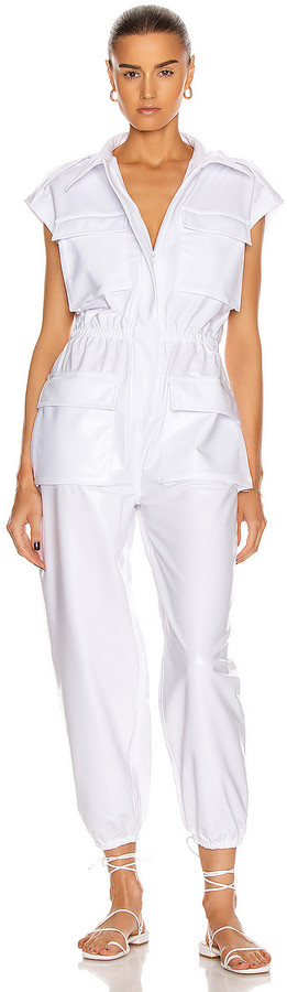 white cargo jumpsuit