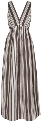 Brunello Cucinelli Exclusive to Mytheresa â" Striped cotton and silk maxi dress