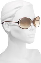 Thumbnail for your product : Tom Ford Carla 66mm Oversized Round Metal Sunglasses