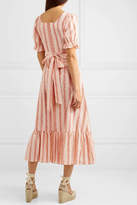 Thumbnail for your product : Rixo Kate Floral-print Cotton Midi Dress - Peach