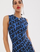 Thumbnail for your product : House of Holland logo print bodycon dress