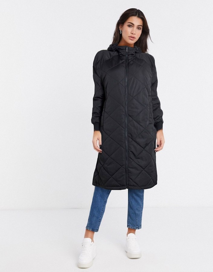 Selected maddy quilted coat in black - ShopStyle
