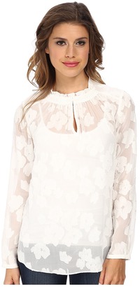 Rebecca Taylor Long Sleeve Fil Coupe Top