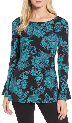 Chaus Bell Sleeve Floral Blouse
