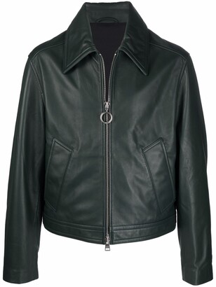 AMI Paris Zipped Leather Jacket