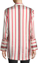 Thumbnail for your product : Maggie Marilyn Let's Be Frank Striped Button-Front Silk Shirt