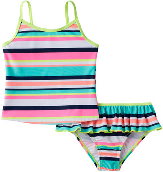 Baby Girl Carter's Striped Tankini Top & Ruffled Bottoms Swimsuit Set
