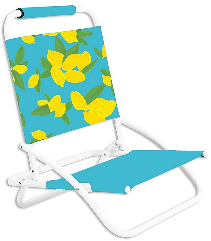 H For Happy Low Sand Beach Chair In Lemon/blue