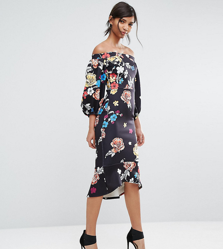 balloon sleeve bodycon dress