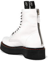 Thumbnail for your product : R 13 Glossed-leather Ankle Boots - White