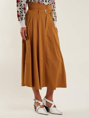 Toga High Rise Belted Maxi Skirt - Womens - Camel