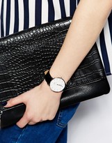 Thumbnail for your product : Daniel Wellington Classic Black Sheffield Silver Rim Large Watch