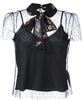 Red Valentino neck tie sheer blouse