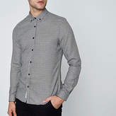 Thumbnail for your product : River Island Black check slim fit button-down shirt