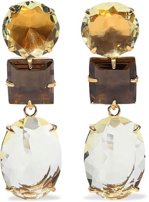 Bounkit 14-karat Gold-plated Quartz Earrings