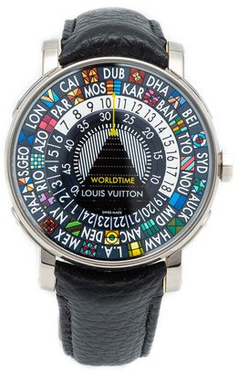 Louis Vuitton Black Titanium Escale Worldtime Men's Wristwatch