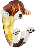 Thumbnail for your product : Visconti & Du Reau Beagle Plated Enamel Dog Hug Ring, Size 6