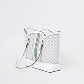 Thumbnail for your product : River Island Girls white rainbow scallop shopper bag