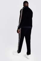 Thumbnail for your product : boohoo Big & Tall Velour Joggers With Side Tape