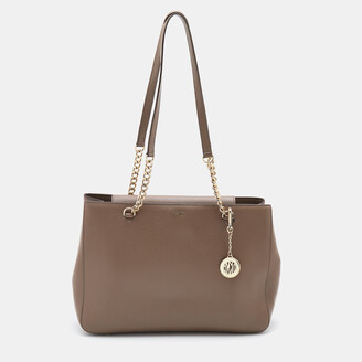 DKNY Light Brown Leather Bryant Park Tote Dkny