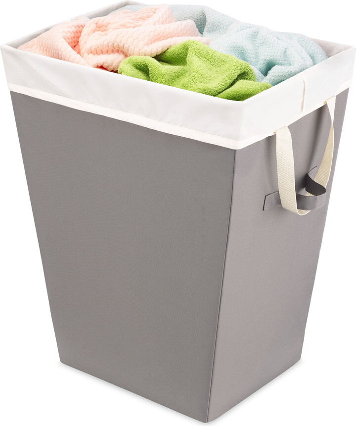 Whitmor Easycare Laundry Hamper with Removable Fabric Liner, Greystone