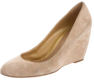 Sergio Rossi Suede Pointed-Toe Wedges