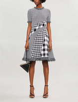Thumbnail for your product : Oscar de la Renta Checked flared-hem woven midi dress