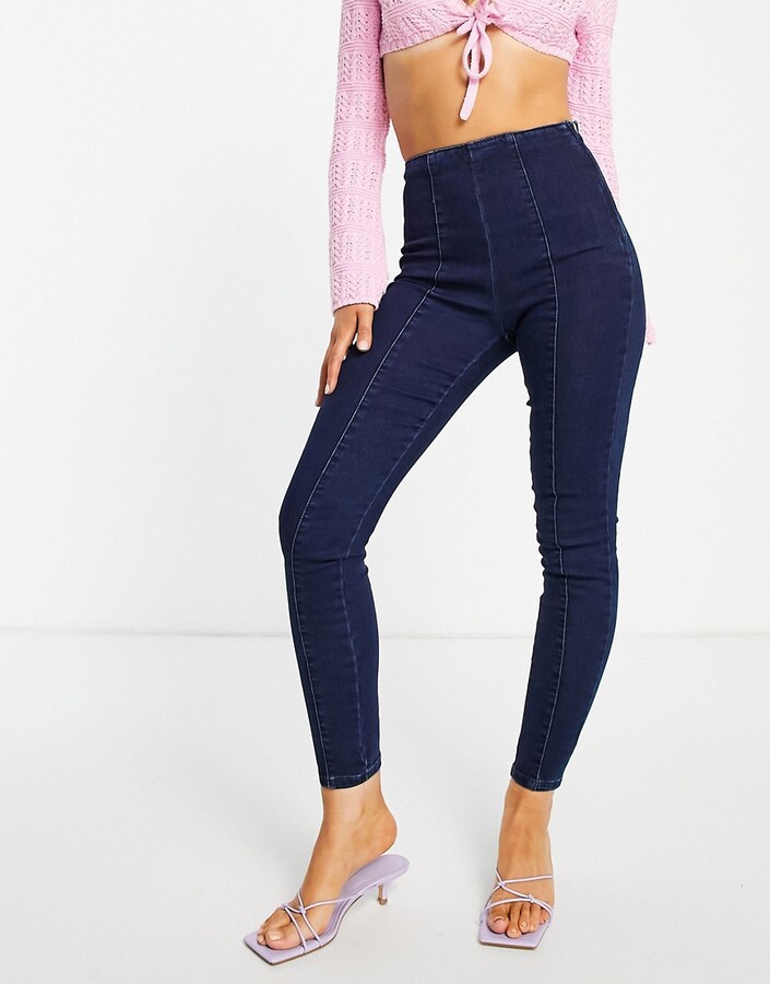 New Look seam detail jegging in blue - ShopStyle
