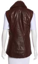 Thumbnail for your product : Brunello Cucinelli Sheepskin-Accented Leather Vest