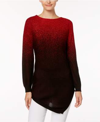 NY Collection Metallic Ombrandeacute; Tunic Sweater