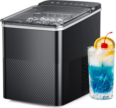 Euhomy 27 Lbs 2 Sizes Of Bullet Ice Maker, Camping And Party Ice Maker With Handle, Kitchen Portable Ice Maker Machine With Self-Cleaning