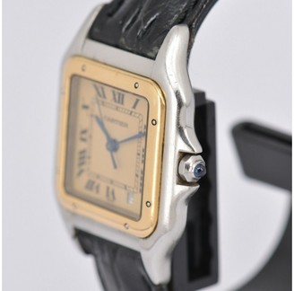 Cartier Santos Date 110000R Stainless Steel & 18K Gold 26.5mm with Ivory Dial Womens Watch