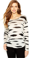 Thumbnail for your product : Kensie Long-Sleeve Scoop-Neck Animal-Print Top