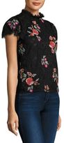 Thumbnail for your product : Rebecca Taylor Floral Lace Embellishments Top