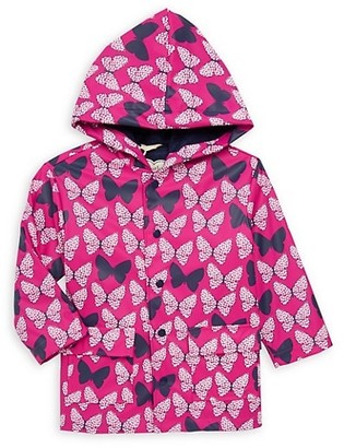 Hatley Little Girl's & Girl's Color Changing Spotted Butterflies Raincoat