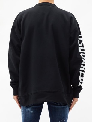 DSQUARED2 Logo-print Cotton-jersey Sweatshirt - Black
