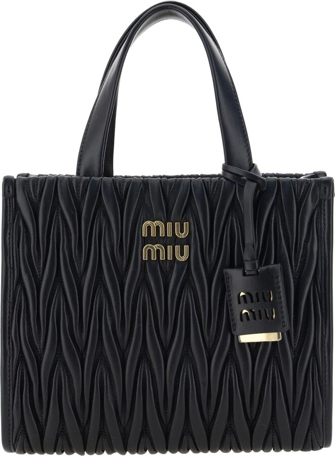 Miu Miu Matelassé Logo Detailed Foldover Shoulder Bag - ShopStyle